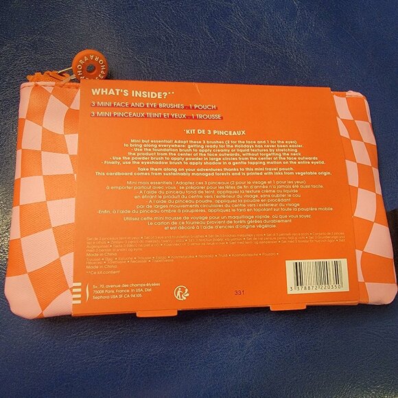 Sephora Collection Mini Brush Set NEW with Makeup Pouch 2 of 2 - Picture 9 of 10